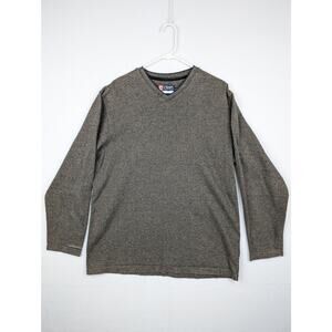 Chaps Ralph Lauren Sweatshirt Mens Large Brown Long Sleeve Pullover V Neck